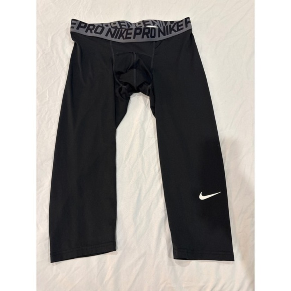 Nike Pro Dri-FIT Compression Tights Kids XL Black Grey 3/4 Leggings 725031-010